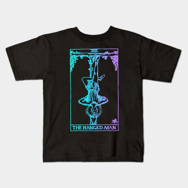 The Hanged Man Tarot Card Rider Waite Kids T-Shirt by srojas26